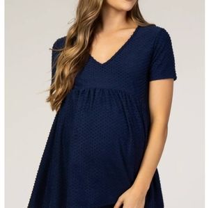 Pink Blush maternity swiss dot peplum top size small